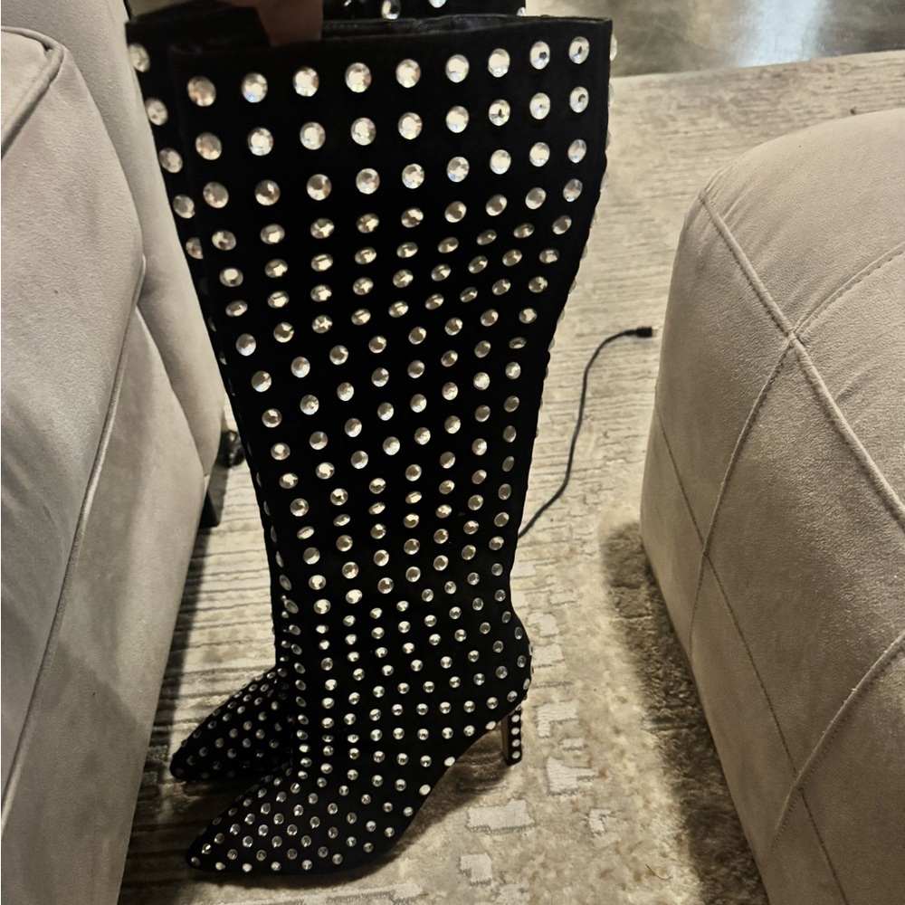 Black Studded Gianni Bini Boots